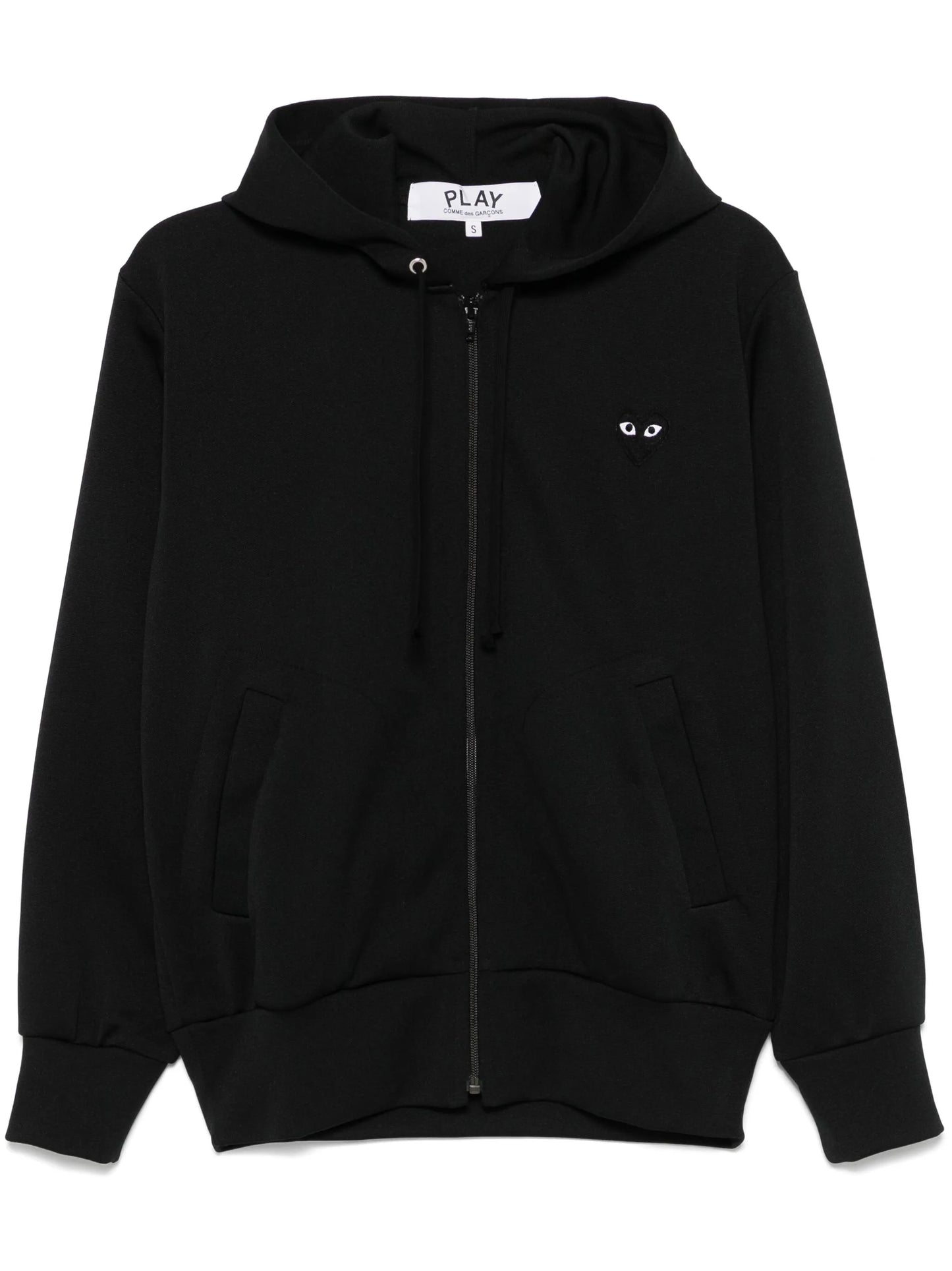 Black Heart Zip Up in Black