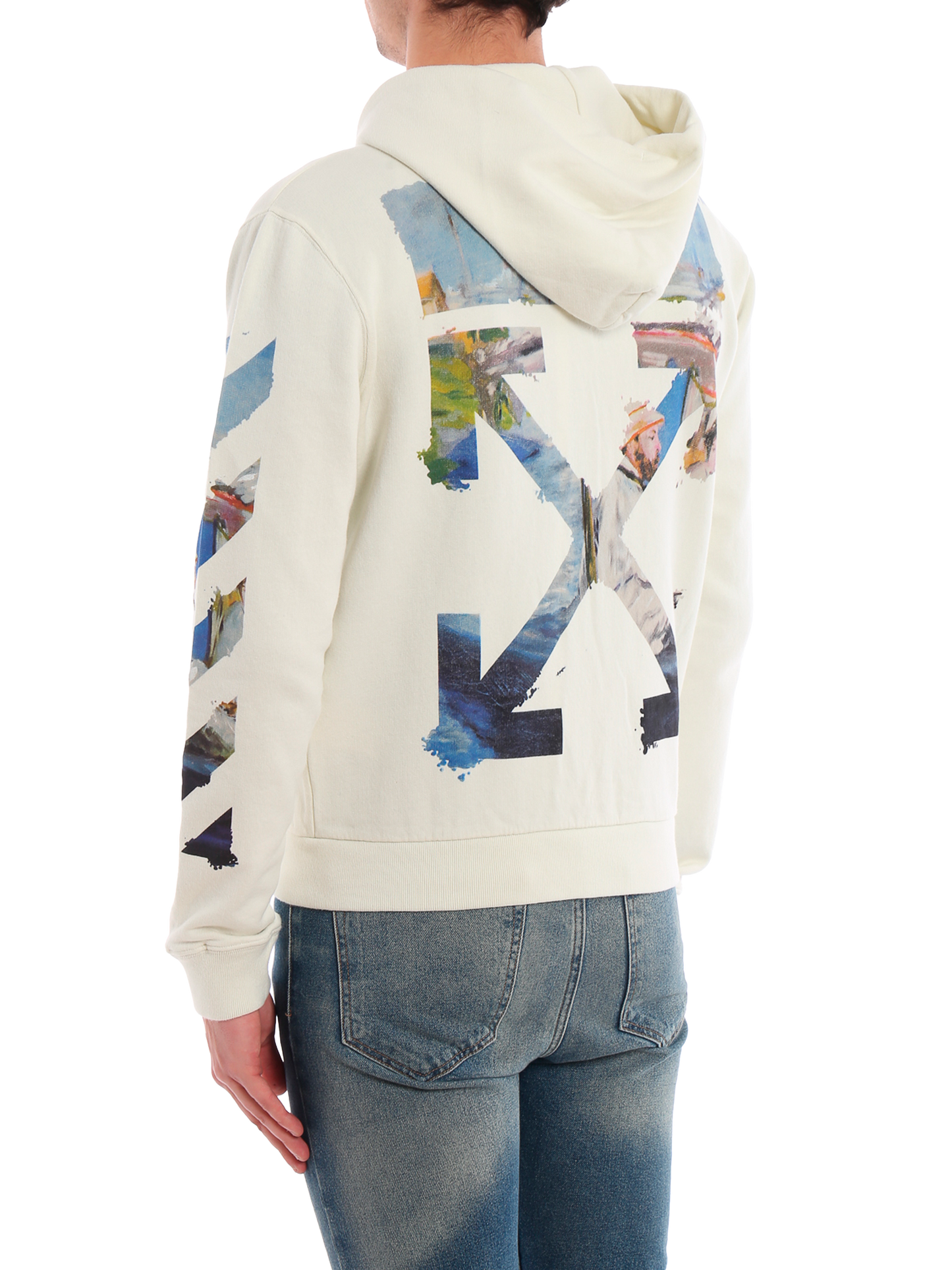 Diag Multicolor Off White Zip Up Hoodie