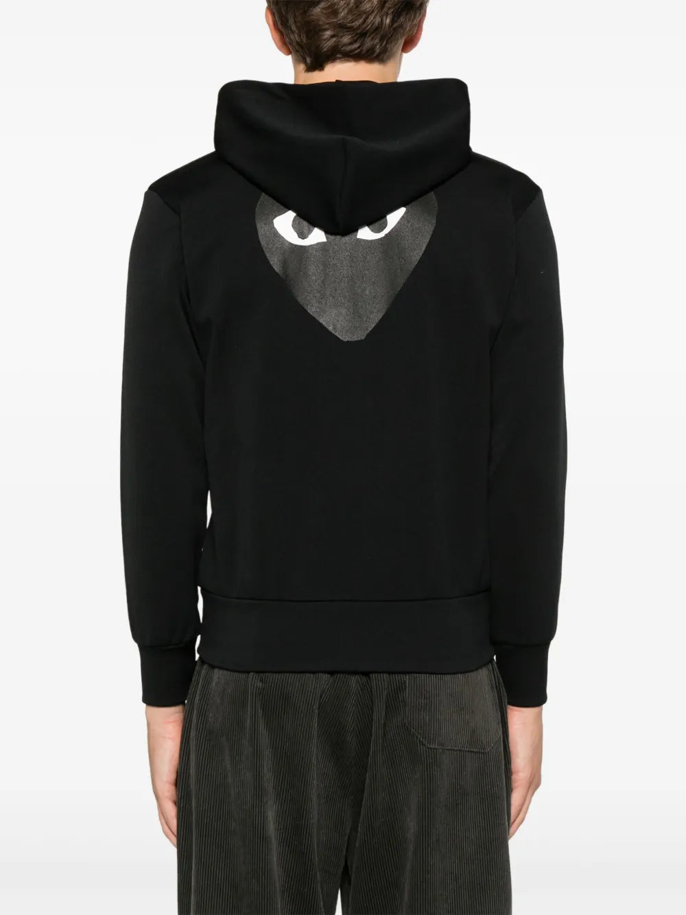 Black Heart Zip Up in Black